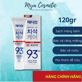 Kem đánh răng Hàn Quốc Median Dental  IQ 93% 120g hỗ trợ làm trắng bảo vệ men răng Mya Cosmetic