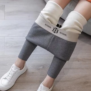 [ Giảm 10k đơn 50k] [SIÊU RẺ] Quần legging tăm BUTBERRL nữ cạp cao lót lông mềm mại giữ nhiệt tốt siêu ấm