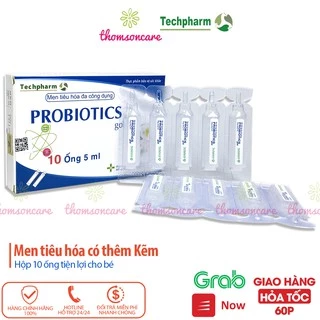 Men vi sinh có thêm kẽm - Probiotics hộp 2 vỉ x 5 ống dễ uống, lợi khuẩn men tiêu hóa probiotic, men sống ăn ngon miệng