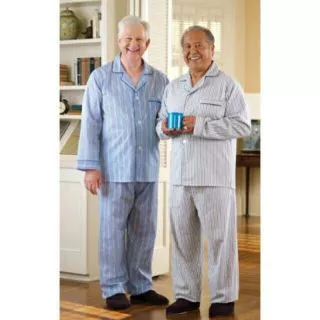 Bộ pijama nam trung niên quần dài áo cộc tay và quần áo dài