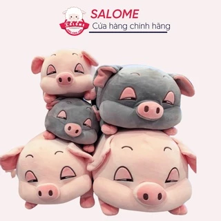 Gấu Bông Heo Mắt Híp Size 40cm-1m Siêu To Khổng Lồ Vải Miniso Mềm Mịn SALOME, Thú Nhồi Bông Con Heo Hí Hồng Qùa Tặng