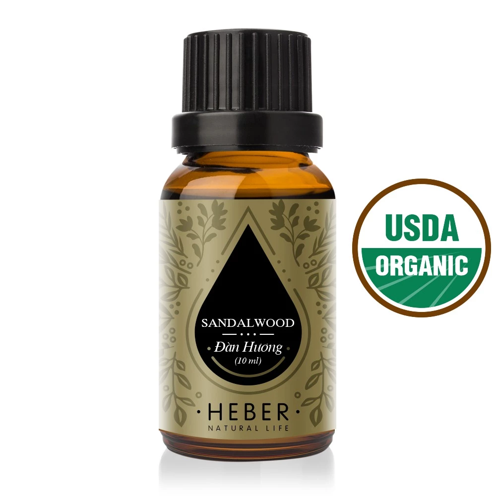 Tinh Dầu Đàn Hương Sandalwood Heber Natural Life, Cao Cấp Nhập Khẩu, Thiên Nhiên Nguyên Chất, 10ml/30ml/50ml