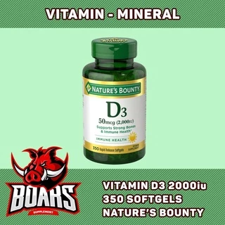 NATURE BOUNTY VITAMIN D3 2000IU, HỘP 350 VIÊN NANG SOFTGELS (DATE 2026)