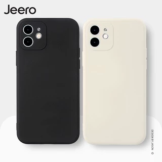 Ốp lưng JEERO viền vuông đen chống bẩn silicon mềm Cho iPhone 13 12 11 Pro Max SE 2020 X XR XS 8 7 ip 6S 6 Plus kute HFE03