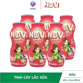 Combo 12 Chai NuVi NuVi Thức Uống Hương Dâu Trái Cây Lắc Sữa chai 80ml - YOOSOO MALL