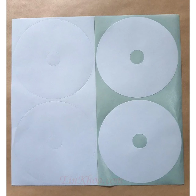 📀 Nhãn Decal Tem Giấy Dán Mặt Đĩa DVD-CD 💿 Bế Khuôn Tròn Đục Lỗ Giữa 💽 1 Tấm 2 Tờ Dán 🎵 In ảnh. hình. chữ