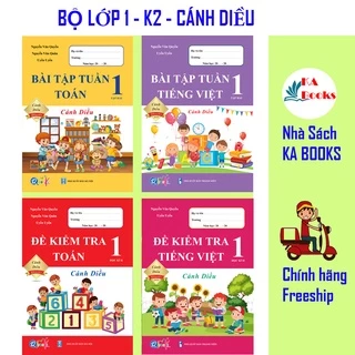 Sách - Combo Bài Tập Tuần, Đề Kiểm Tra Toán - Tiếng Việt Lớp 1 - Học Kì 2 - Cánh Diều (4 cuốn)