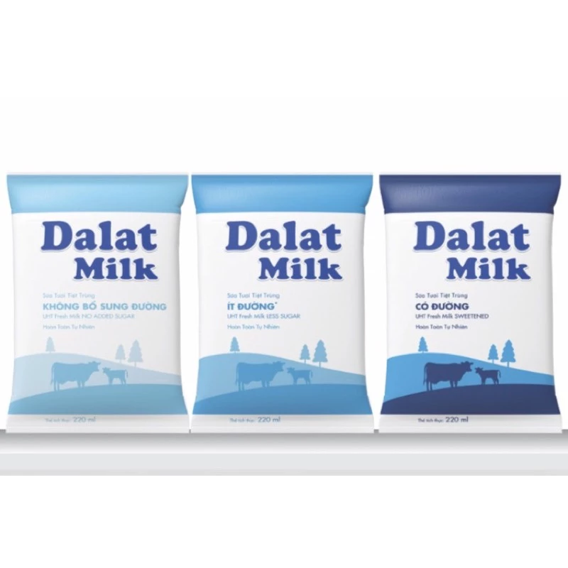 Dalat Milk Thùng 48 Bịch 220ml Sữa Tươi Tiệt trùng
