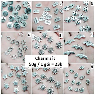 Charm bạc cổ : sỉ 50g = 23k / 1 gói [ Chuyên charm sỉ tphcm ]