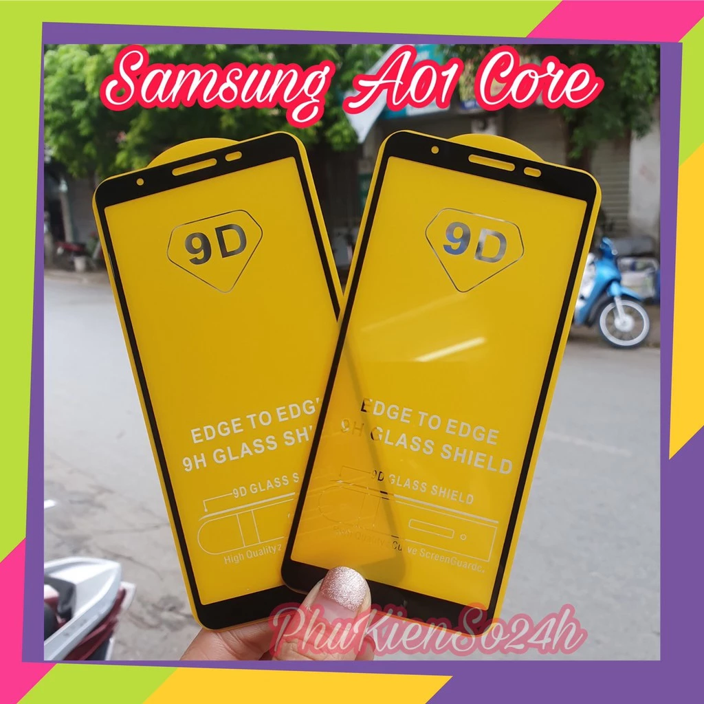Samsung A01 Core_Kính cường lực 9D Full keo màn hình cao cấp A01 core
