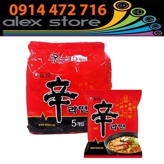 Lốc 5 Gói Mì Cay Hàn Quốc Shin Ramyun Nongshim (120g / Gói)