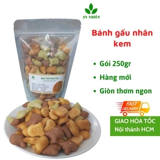 Bánh gấu nhân kem Thiên hồng, chùm ngây, cafe, socola túi 250gr