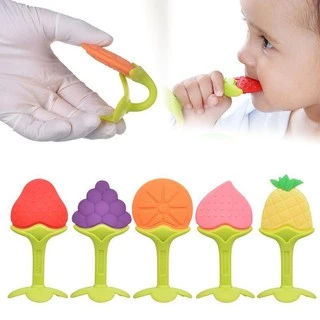 Đồ chơi ngậm nướu bằng silicon thiết kế trái cây ba chiều cho bé mọc răng