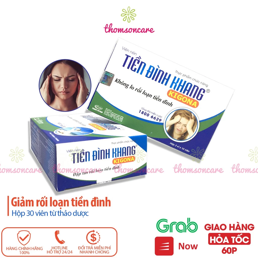 Tiền Đình Khang hỗ trợ giảm rối loạn tiền đình, chóng mặt, đau đầu, hoạt huyết - Hộp 30 viên từ cao bạch quả