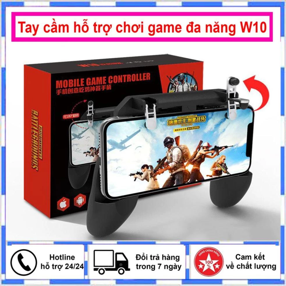 Tay Cầm Chơi Game W10 Hỗ Trợ Game bắn súng Pubg, Free Fire, COD, Ros ...