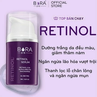 Serum RETINOL BORA 0.1% - 1% Retinol Trẻ Hóa Làn Da, Tăng Sinh Collagen, Mờ Thâm Nám, Giảm Mụn Chai 15ml