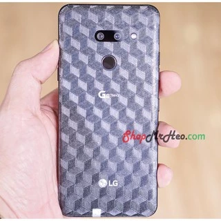 Skin Dán Mặt Sau Lưng Vân 3D LG G8 ThinQ - Carbon, Hình Hộp, Nhám, Vân Da