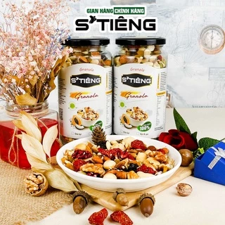 500Gr GRANOLA Siêu Hạt Dinh Dưỡng và Quả Sấy STIENG, Ăn Kiêng Giảm Cân Hủ Thủy Tinh