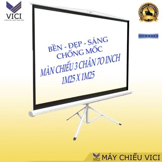 Màn Chiếu 3 Chân 70inch - 1m25 x 1m25 . Kích thươc nhỏ gọn, dễ dàng di chuyển nhiều địa điểm