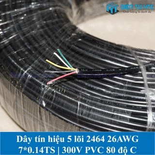 Dây tín hiệu 5 lõi 2464 26AWG 7*0.14TS vỏ PVC 80 độ OD 4.2mm (1 mét)