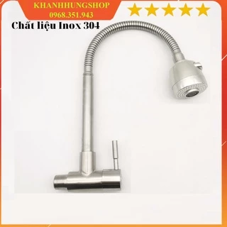 Vòi Rửa Chén Bát Inox 304 Cắm Tường Cần Mềm Lạnh