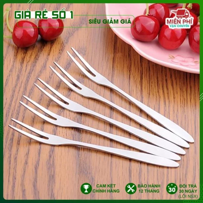Nĩa inox Ăn Hoa Quả Trái Cây, Nĩa Ăn Bánh Gato Inox Gia Đình BINO SHOP DEAL 1K