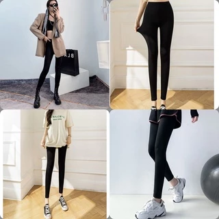 Quần legging dài nữ cạp cao vải thun co giãn ôm bó, Quần tregging nữ dài tập gym lưng cạp cao nâng mông giá rẻ