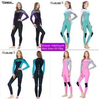 Đồ bơi giữ nhiệt liền dài nữ Slinx 2mm đủ màu wetsuit size 35-70kg, giữ ấm, chống lạnh, chống nắng, cản gió.