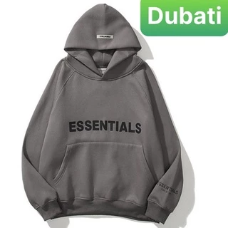 ÁO HOODIE NAM NỮ, ÁO KHOÁC NỈ IN HÌNH CHỨ ESSETIALS FROM RỘNG DÀI TAY- DUBATI FASHON