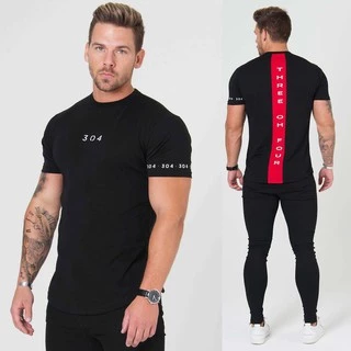 Áo thun thể thao tập gym nam LikeFit vải cotton form ôm co dãn 4 chiều 304