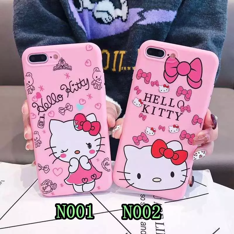 Ốp điện thoại màu hồng in hình Hello Kitty cho iPhone 6 6s 7 8 X XS Max XR