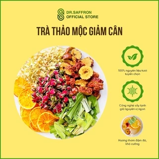 Trà thảo mộc giảm cân (gồm cam thái lát, nụ hồng, táo đỏ, lá dứa, sả)