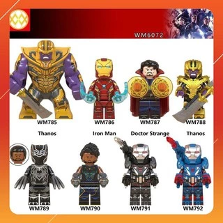 Đồ Chơi Minifigures  DC Các Mẫu Nhân Vật Thanos Ironman Black Panther War Machine Doctor Stranger WM6072