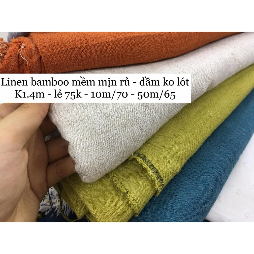 [Vaihoa2015] Vải Linen sợi tre coton dày mềm mịn (LOẠI 1)