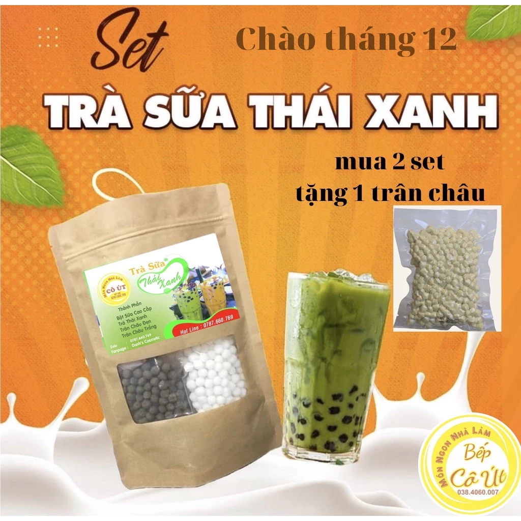 set Trà Sữa Thái Xanh / 450gr nấu được 10 ly