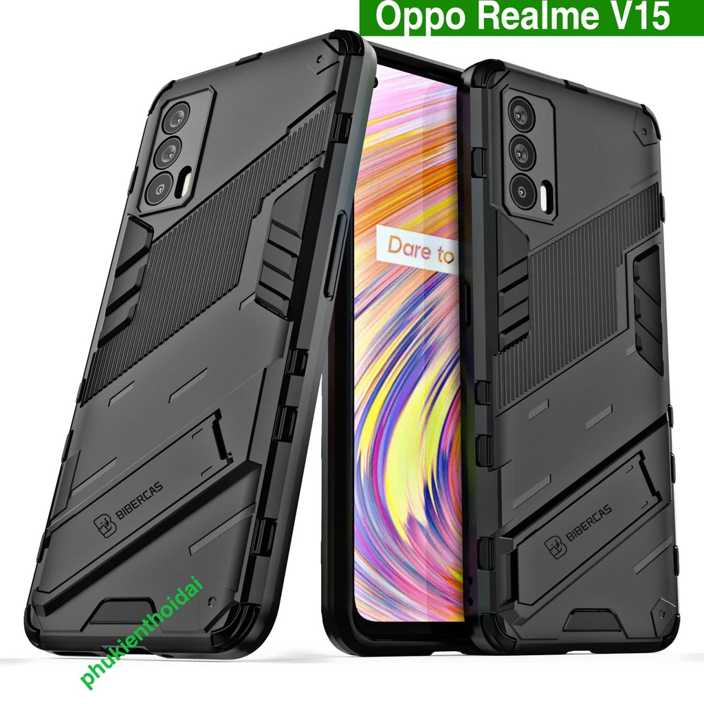 Ốp lưng Oppo Realme V15 Iron Man Ver 2 chống sốc giá đỡ xem phim thời trang cao cấp