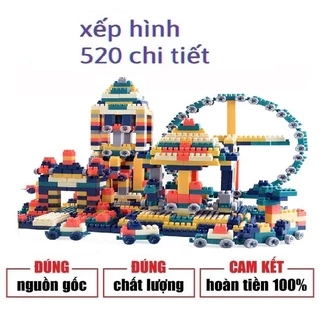 Bộ đồ chơi lắp ghép xếp hình 520 chi tiết siêu trí tuệ cho bé