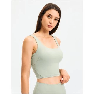 Áo tập thể thao kèm mút Lululemon Nulu Fold Tight Crop Yoga Tank Top - Áo tập Lulu không logo