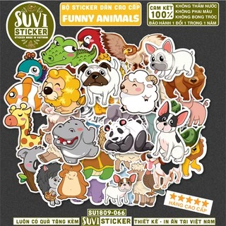 50 Sticker Động Vật Animal chống nước sticker dán laptop, điện thoại, đàn guitar, mũ bảo hiểm. MSP: SV134