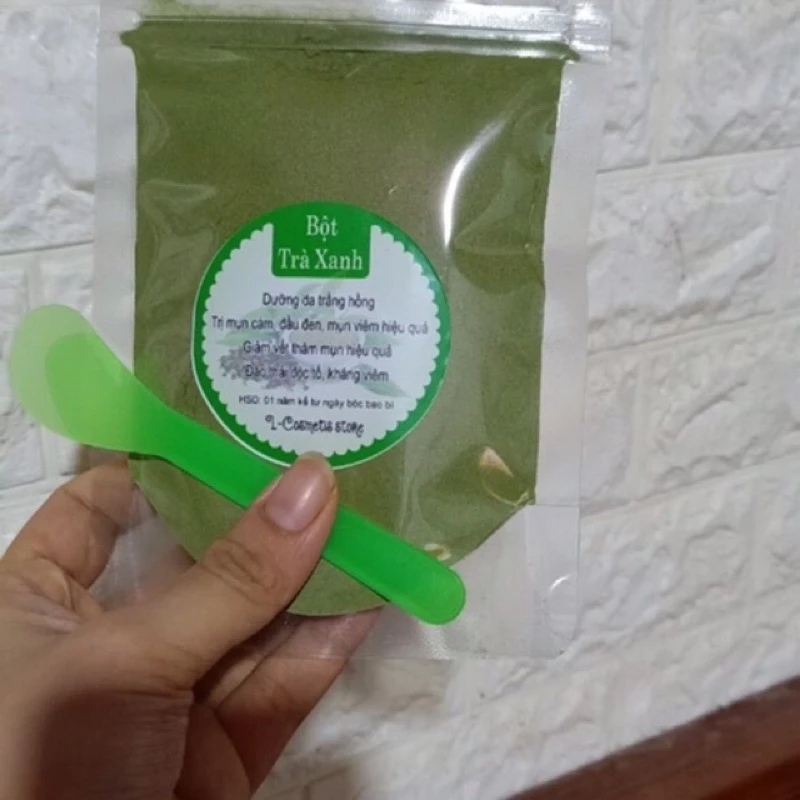 100gram BỘT TRÀ XANH NGUYÊN CHẤT kèm que