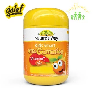 Kẹo Gum vitamin C và Kẽm của Úc - Vita Gummies Vitamin C + Zinc Nature 60 viên