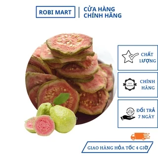 Ổi ruột đỏ thái lát sấy lạnh Robimart gói 500g - Lát đẹp hàng chính hãng