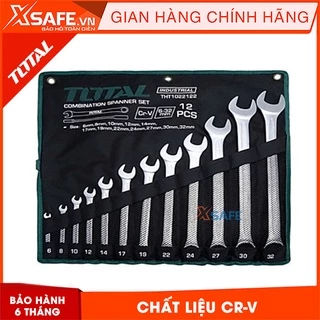 Bộ cờ lê vòng miệng 12 chi tiết TOTAL THT1022122 size 6-32mm Dụng cụ cơ khí mở bulong sửa chữa ô tô xe máy nhà cửa