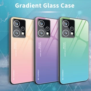 Ốp Điện Thoại Cứng Mặt Kính Cường Lực Màu Gradient Bóng Chống Sốc Cho Realme 9 Pro Plus 9Pro+ 9 9i Realme9pro