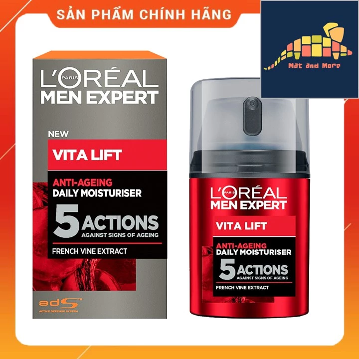 [CHÍNH HÃNG] Kem chống lão hóa 5 tác động Loreal Men Expert Vita Lift 5 Anti Ageing Moisturiser, 50 ml