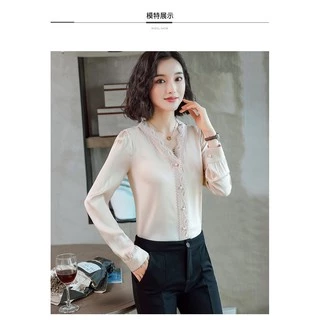 Áo kiểu phối ren thời trang cao cấp - size M, L, XL