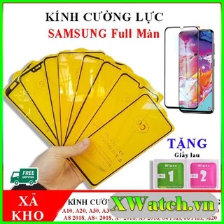 Kính cường lực full màn Samsung A24 M12/A12 M32 A03S A22 A10 A10s A20 A30 A50 A50s A70 A80 A90 A7 A9 2018 M20