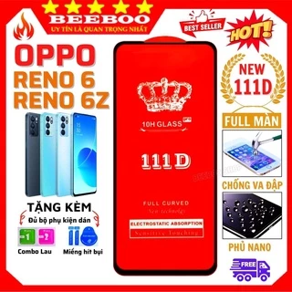 Kính cường lực oppo reno 6 5g reno 6z 5g - Dán Full màn hình điện thoại reno6z reno6 - Độ trong suốt 111D cực cao