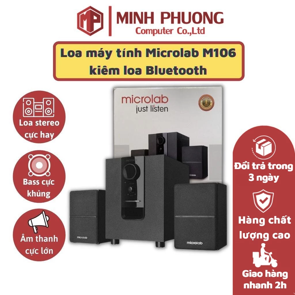 Loa vi tính Microlab M106BT / M118BT Bluetooth đen - Hàng chính hãng