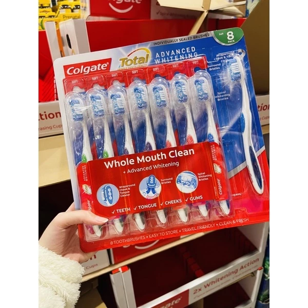 Bàn chải răng Colgate Total Whitening Của Mỹ (Tách Lẻ 1 cây)